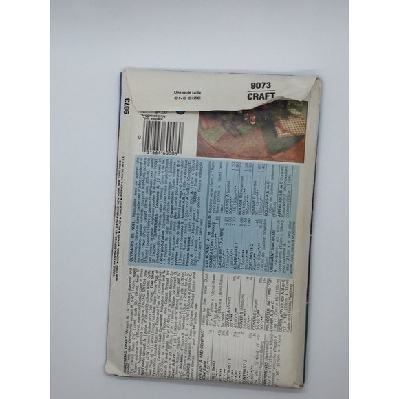 Vogue Christmas Pattern 9073 Wreath Tree Skirt Ornament Basket Cover Craft Uncut - Picture 5 of 5